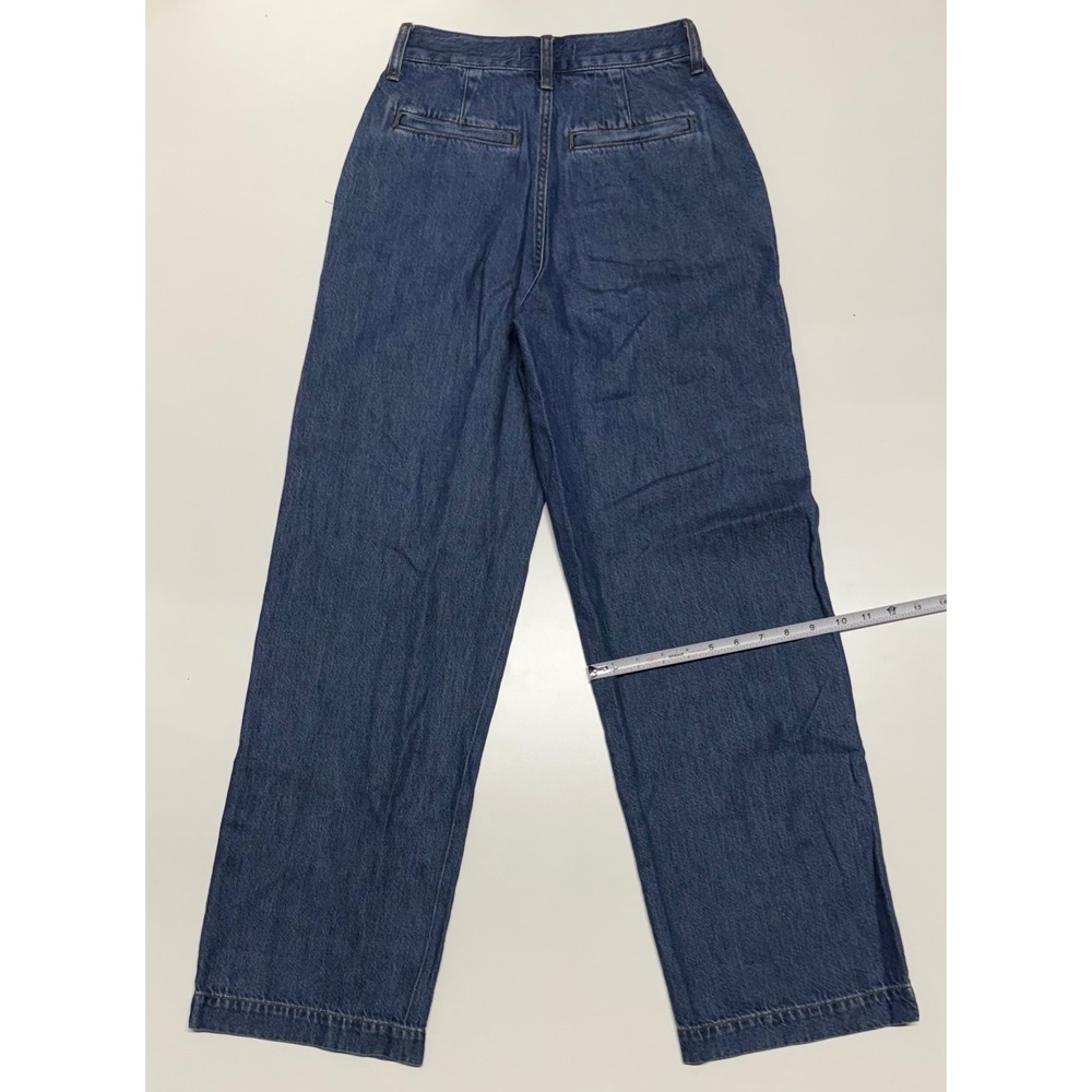 Madewell Baggy Straight Jeans Pleated High Rise Medium‎ Wash Denim 23 - Picture 5 of 6